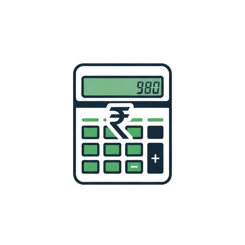 Professional financial calculator illustration showing EMI calculation tools for home loans, personal loans, and car loans in India